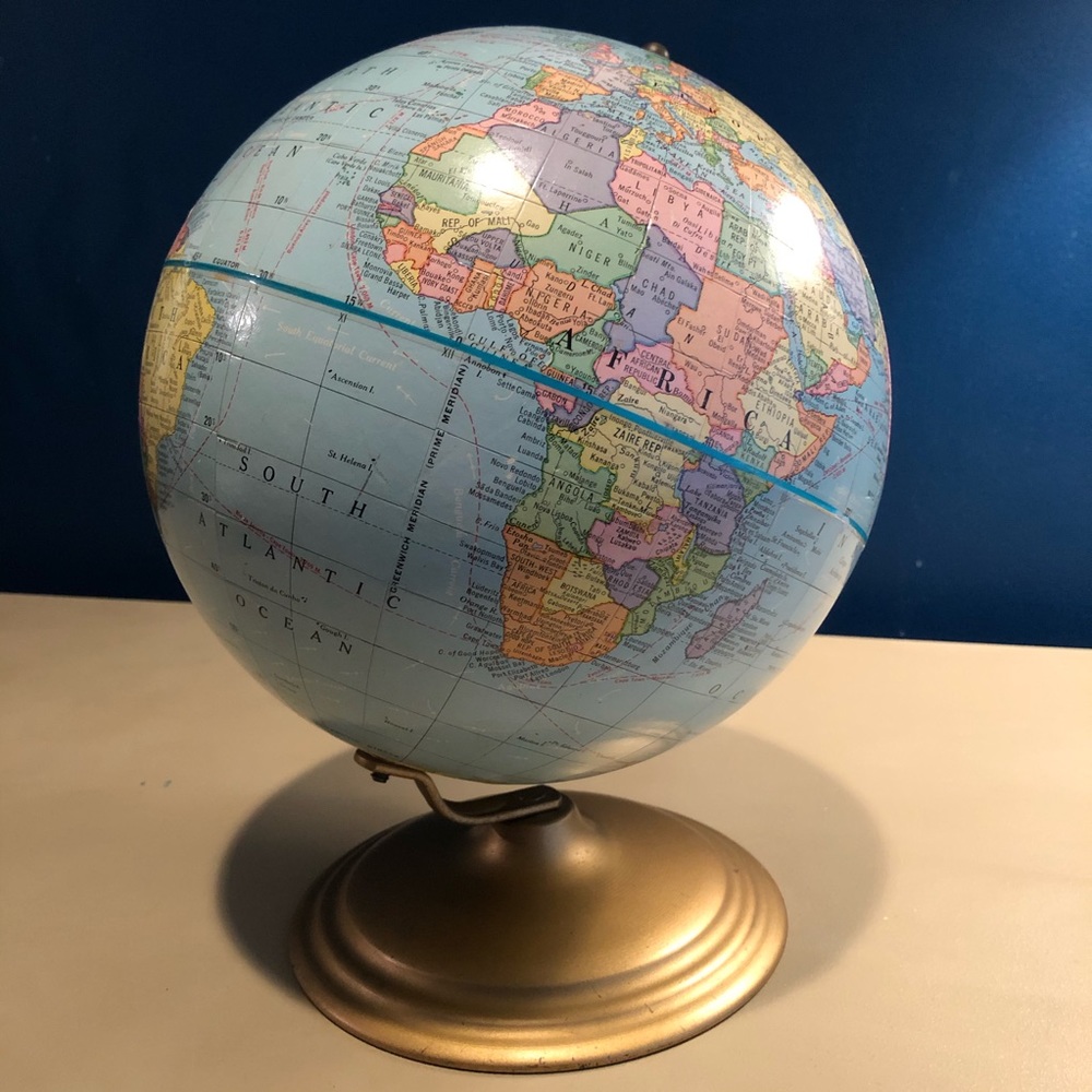 Vintage George F. Cram Co. 9 in. Terrestrial Globe